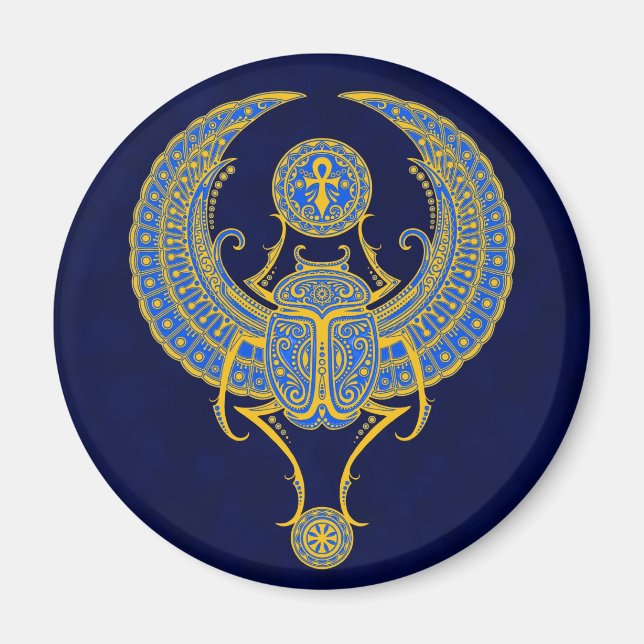 Egyptian Winged Scarab, Blue Magnet (Framsidan)