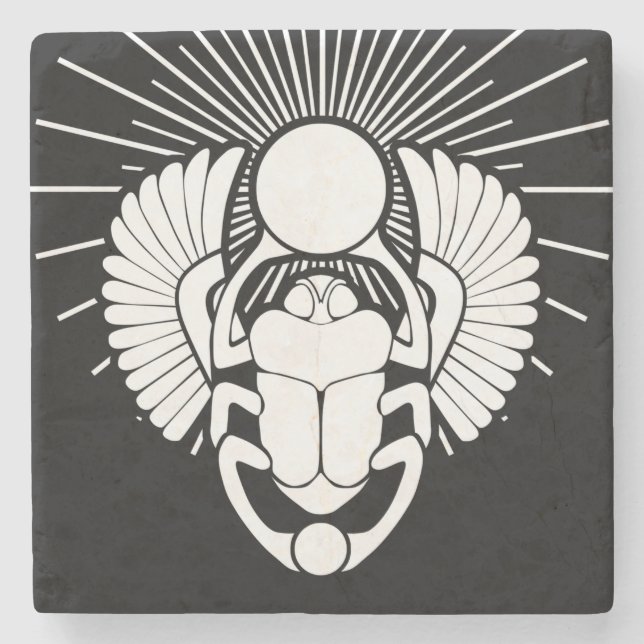 Egyptian Winged Scarab Gud Symbol Stenunderlägg (Framsidan)