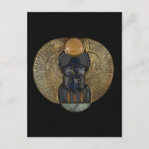 Egyptian Winged Scarab Postcard Vykort