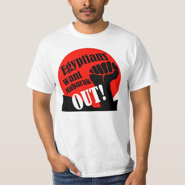 Egyptier önskar Mubarak UT! Tee Shirt (Framsida)
