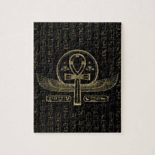 Egyptierkor - Ankh - guld och svart Pussel