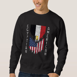 Egyptisk amerikansk Flaggor Ripping Torn Egypten Lång Ärmad Tröja