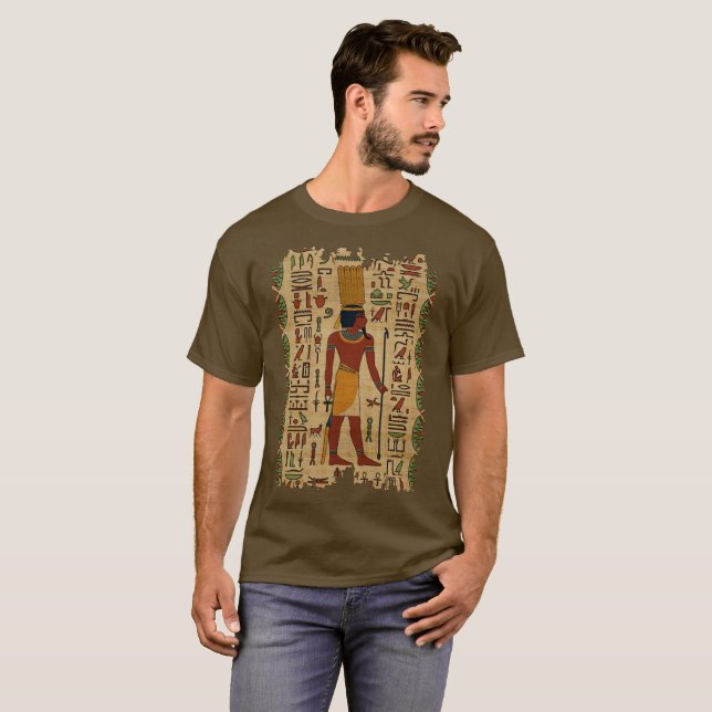 Egyptisk Amun Ra - Amun beträffande prydnad på T Shirt (Hel framsida)