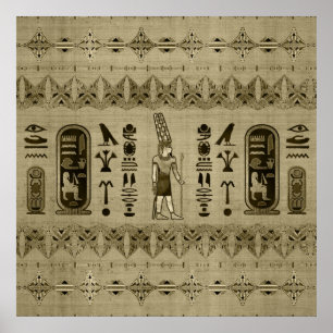Egyptisk Amun Ra - Amun beträffande prydnad Poster