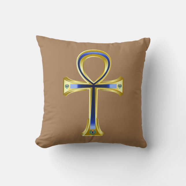 Egyptisk Ankh och Scarabs Kudde (Framsida)