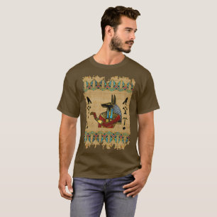 Egyptisk Anubis prydnad på papyrusen T Shirt