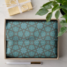 Egyptisk arabisk geometrisk i vintageblått och grå