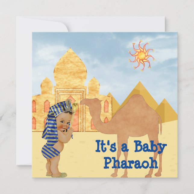 Egyptisk babyskidbjudning med Vintage Baby Inbjudningar (Framsida)