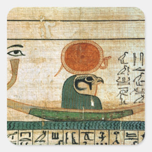 Egyptisk begravnings- papyrus fyrkantigt klistermärke