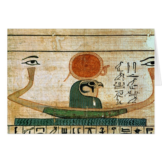 Egyptisk begravnings- papyrus hälsningskort (Framsidan Horizontal)