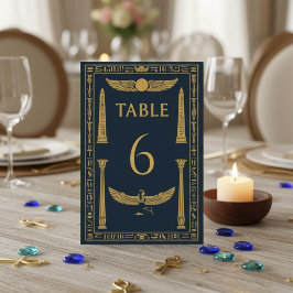 Egyptisk bevingad sol & Isis vingar – Redigerbar Bordsnummer