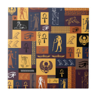 Egyptisk Collage Kakelplatta