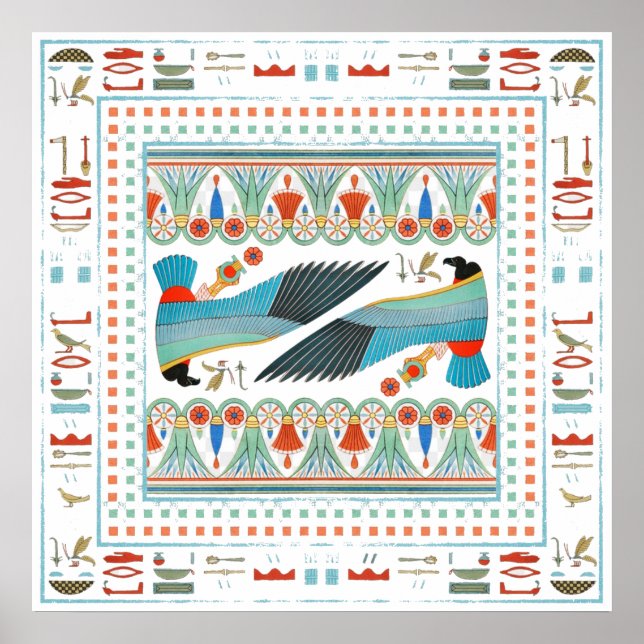 Egyptisk dekorativ, sömlös mönster I Poster (Framsidan)