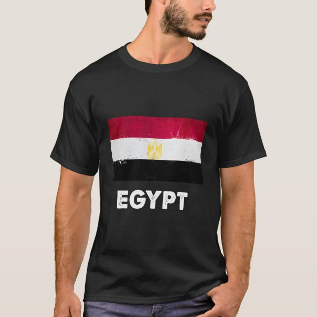 Egyptisk Egypten Flagga T Shirt (Framsida)