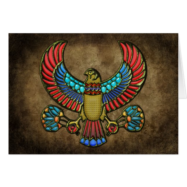 Egyptisk falk hälsningskort (Framsidan Horizontal)