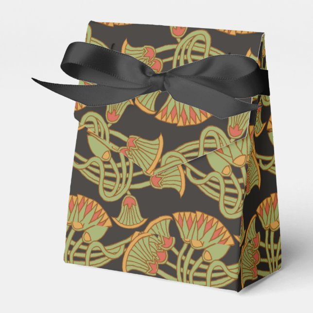 Egyptisk fisk, krokodil på Red Tält Favor Box Presentaskar (Framsidan Sidan)