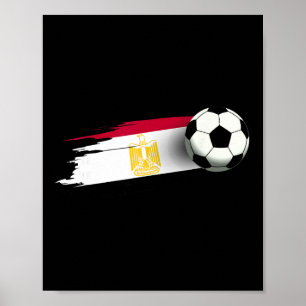 Egyptisk Flagg Jersey Egyptisk Fotbollslag Egyptis Poster