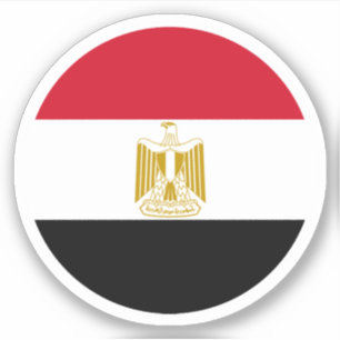 Egyptisk flagg rund dekal