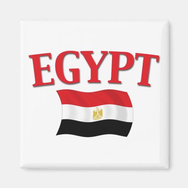 Egyptisk Flagga 1 Magnet (Framsidan)