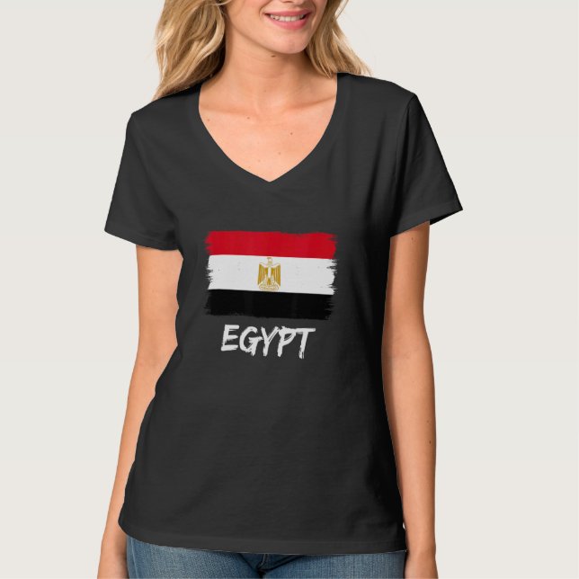 Egyptisk Flagga Egypten 1 T Shirt (Framsida)