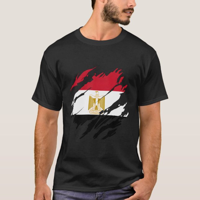 Egyptisk Flagga Egypten T Shirt (Framsida)
