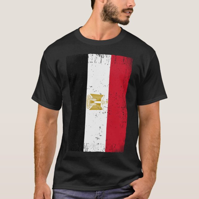 Egyptisk Flagga Egypten T Shirt (Framsida)