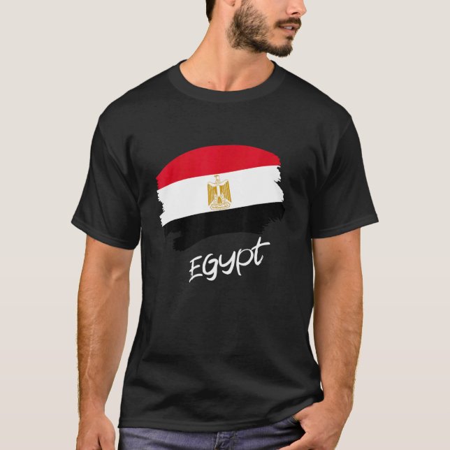 Egyptisk Flagga Egypten T Shirt (Framsida)