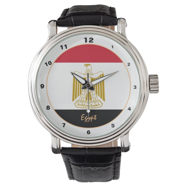 Egyptisk Flagga & Egypten trendig mode /design wat Armbandsur (Framsida)