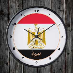 Egyptisk Flagga, Egypten trendig mode /designklock Rund Klocka