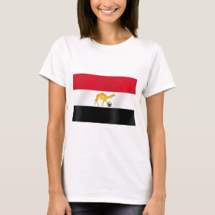 Egyptisk flagga för boll för ökenkamelfotboll tee shirt
