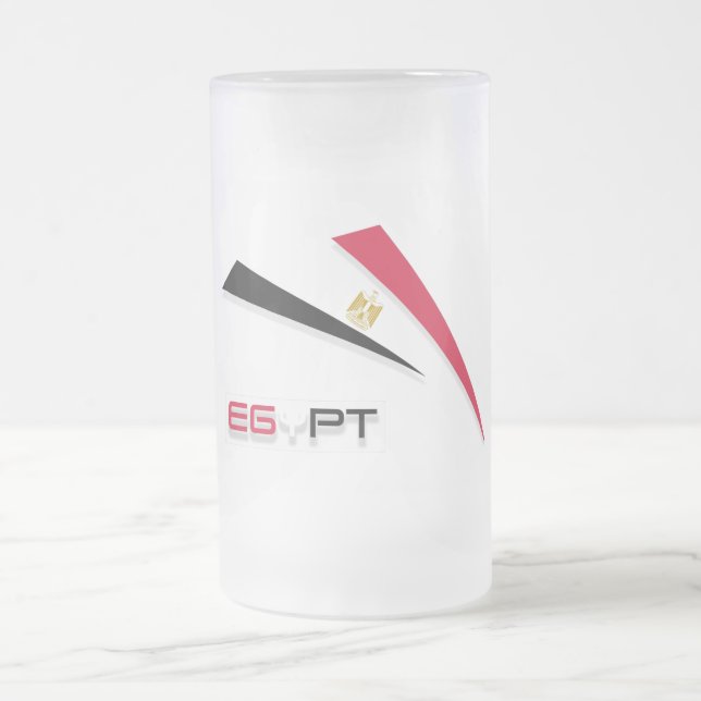 Egyptisk flagga frostat ölglas (Center)