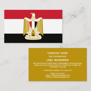 Egyptisk Flagga och Jacka av Arm, Flagga av Egypte Visitkort