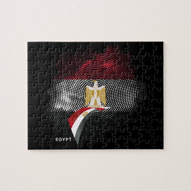 Egyptisk flagga pussel (Horisontell)