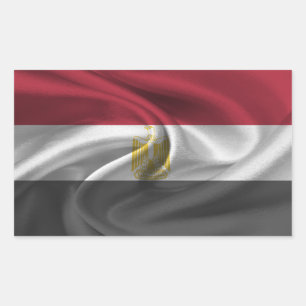 Egyptisk flagga rektangulärt klistermärke