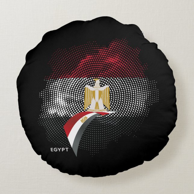 Egyptisk flagga rund kudde (Baksidan)