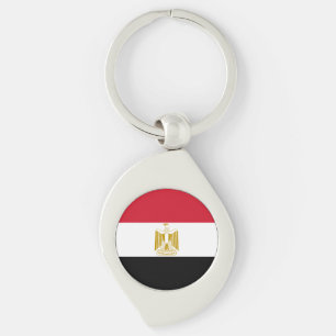 Egyptisk flagga swirl silverfärgad nyckelring