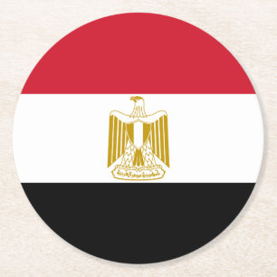 Egyptisk flagga underlägg papper rund
