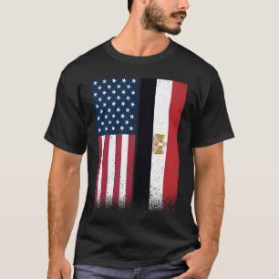 Egyptisk flagga USA och egyptiska flaggor Stolt E T Shirt