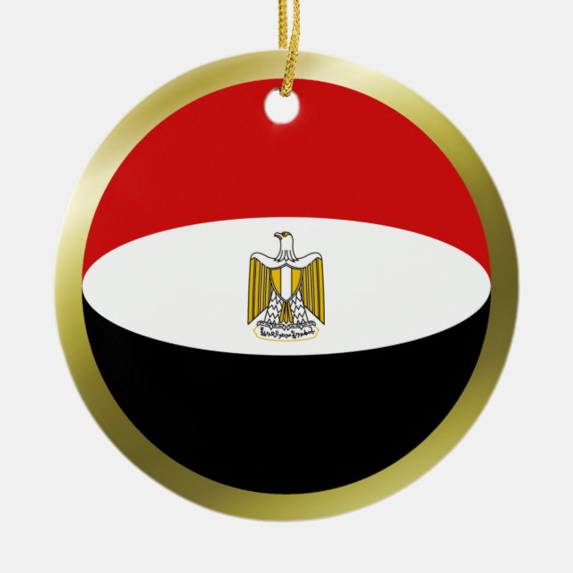 Egyptisk flaggprydnad julgransprydnad keramik (Framsidan)