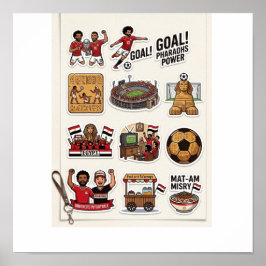 Egyptisk fotbollsmatch-dag-stickerset - Farao Poster