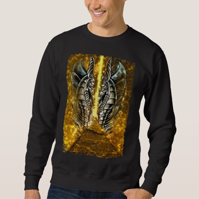 Egyptisk gud Anubis Pyramid Aesthetic Lång Ärmad Tröja (Framsida)