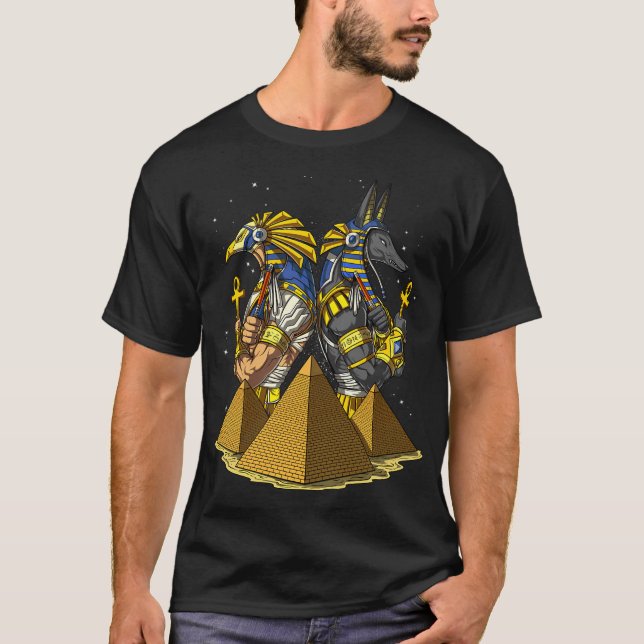 egyptisk gud Anubis Ra T Shirt (Framsida)
