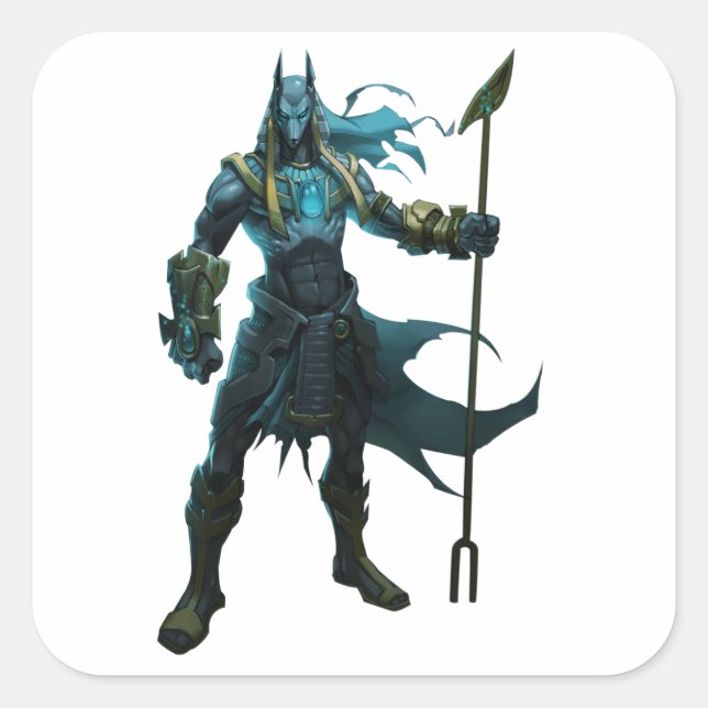 Egyptisk gud fyrkantigt klistermärke (Framsida)