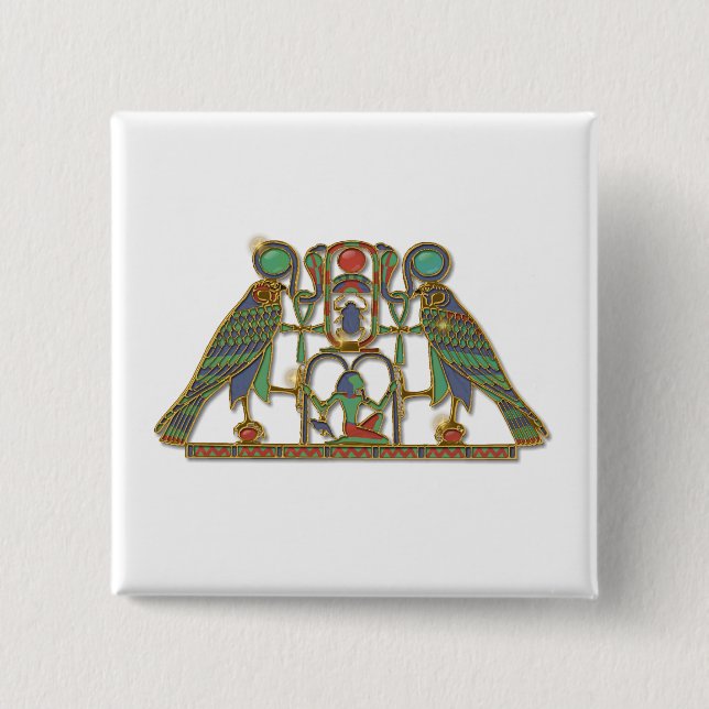 Egyptisk gud Horus Pectory Knapp (Framsida)