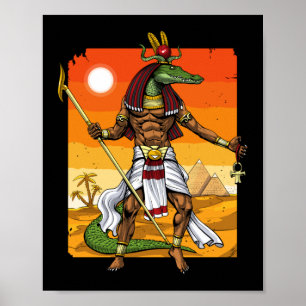 Egyptisk gud Sobek Poster