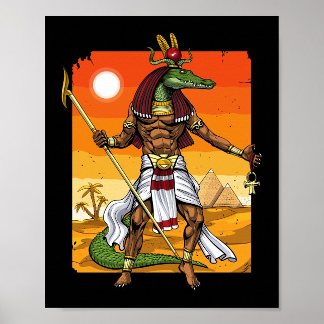 Egyptisk gud Sobek Poster (Framsidan)
