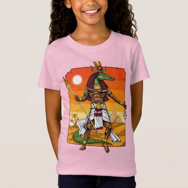Egyptisk gud Sobek T Shirt (Framsida)