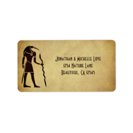 Egyptisk gud Thoth Golden Adress Adressetikett