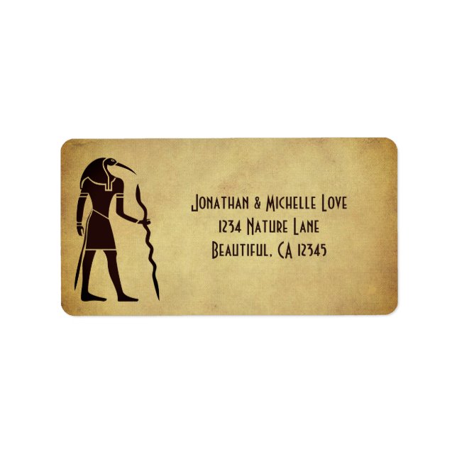 Egyptisk gud Thoth Golden Adress Adressetikett (Framsidan)