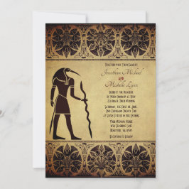 Egyptisk gud Thoth Golden Bröllop Inbjudningar